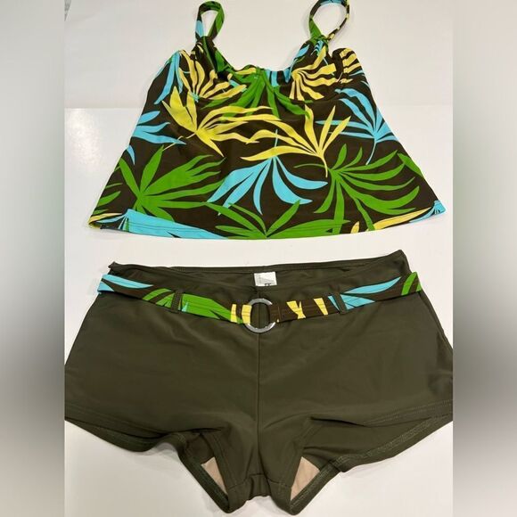 B.P.C. Tankini Top with Shorts Floral Print/ Greet Size 8 - Picture 1 of 16